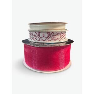 3-Piece Pink Ribbon Lot – Pink & White Patterns